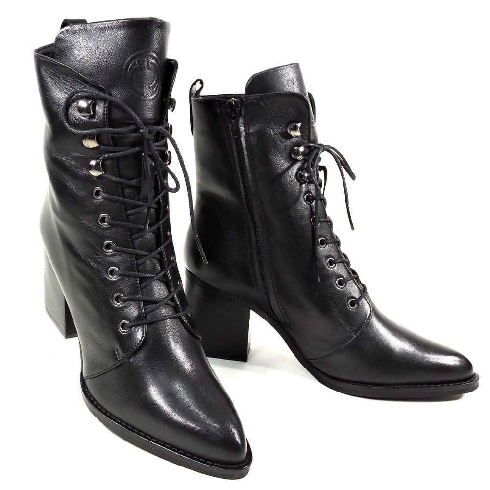 🇮🇹 ALESSANDRO DI MARIA 🇮🇹 BLACK LEATHER BOOTIE